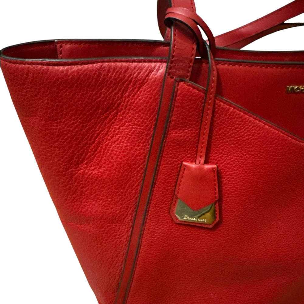 Michael Kors Red‎ Leather Over The Shoulder Purse Women’s Purse/Bag/Whitney Tote - Picture 3 of 10